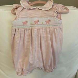 Petit Bebe lamb romper. So cute! Perfect for girls bunny pics or Easter!